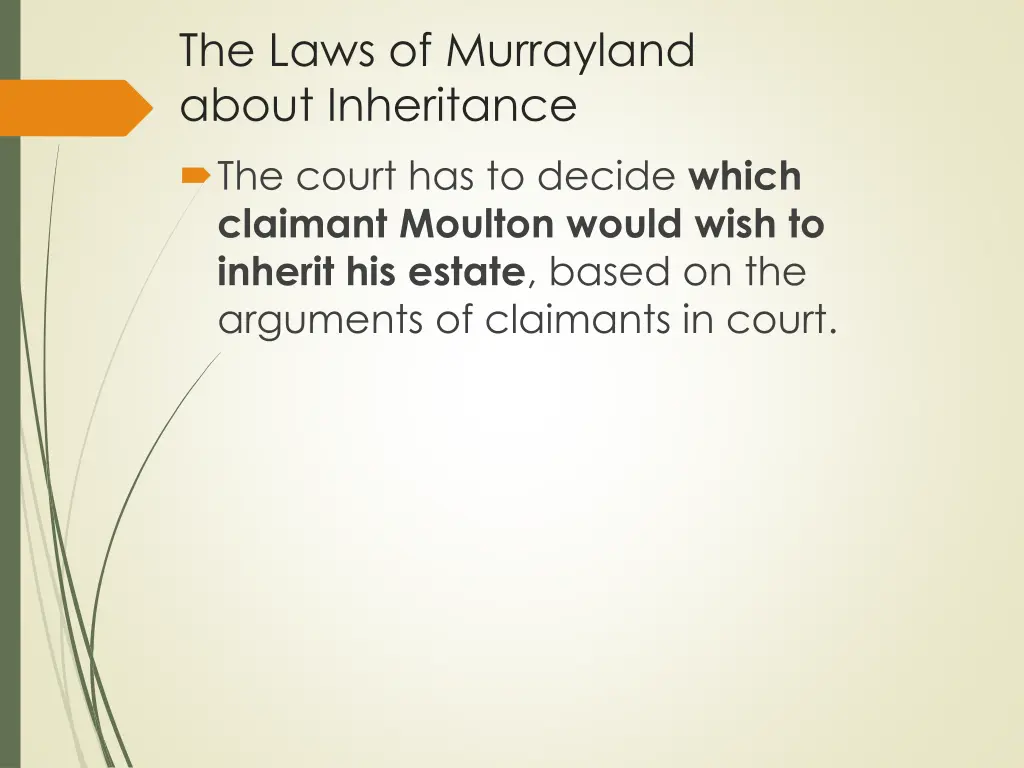 the laws of murrayland about inheritance