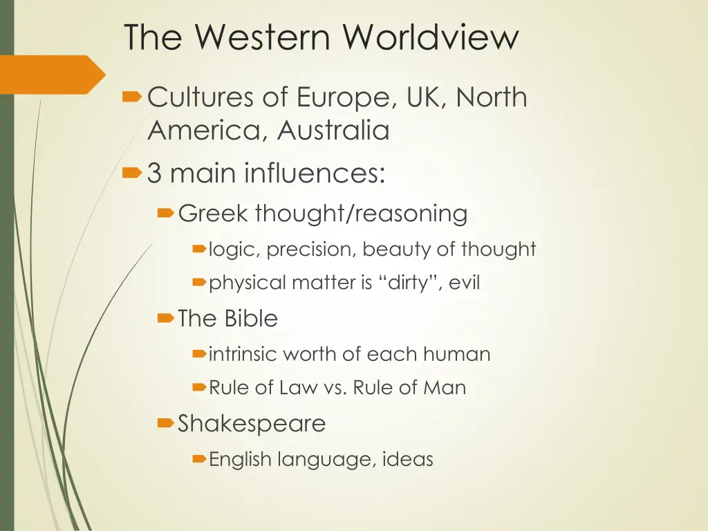 the western worldview