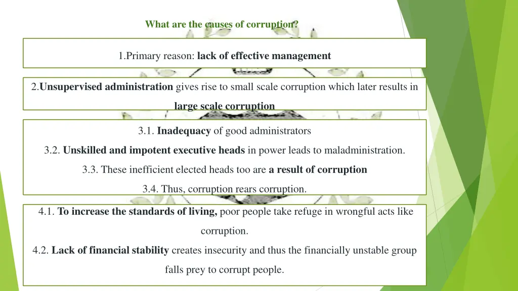 what are the causes of corruption