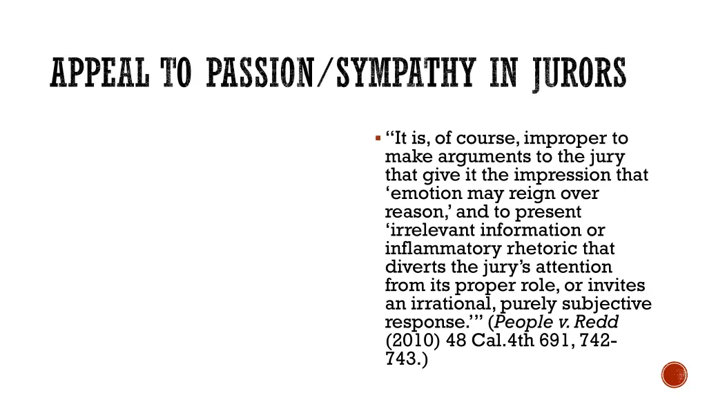 appeal to passion sympathy in jurors