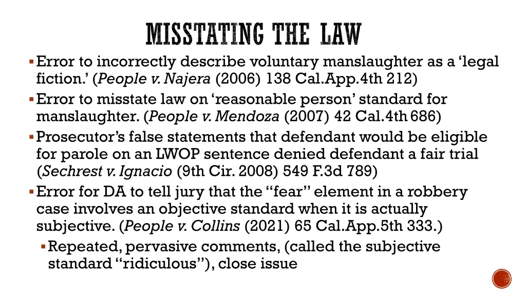 misstating the law