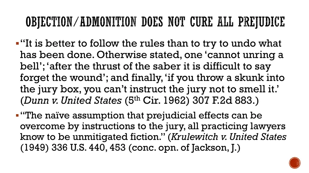 objection admonition does not cure all prejudice