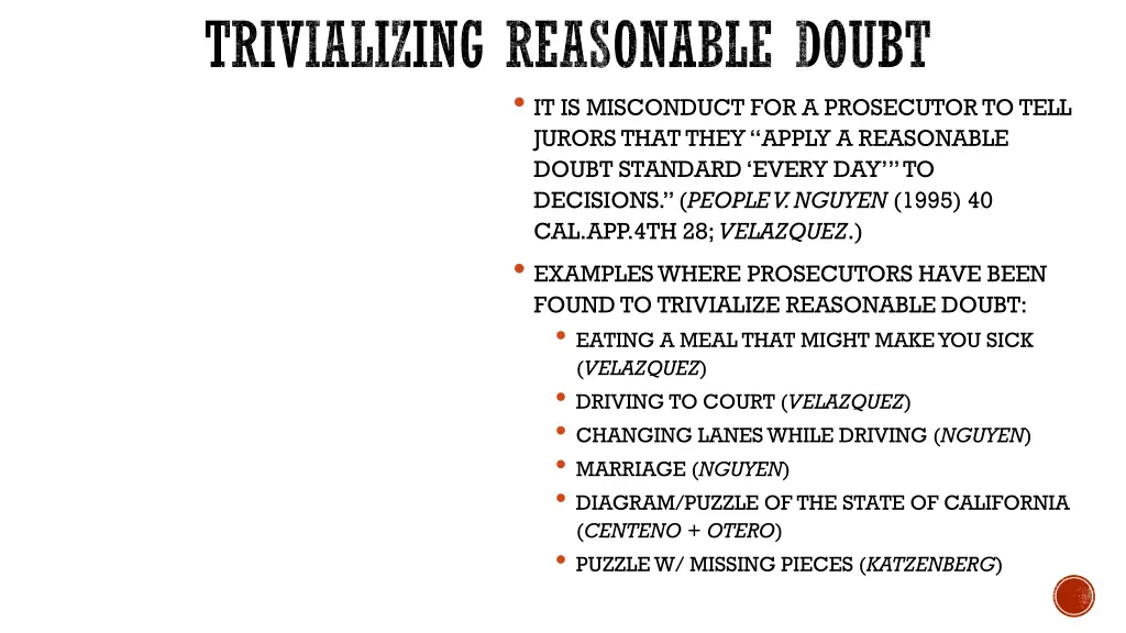 trivializing reasonable doubt it is misconduct