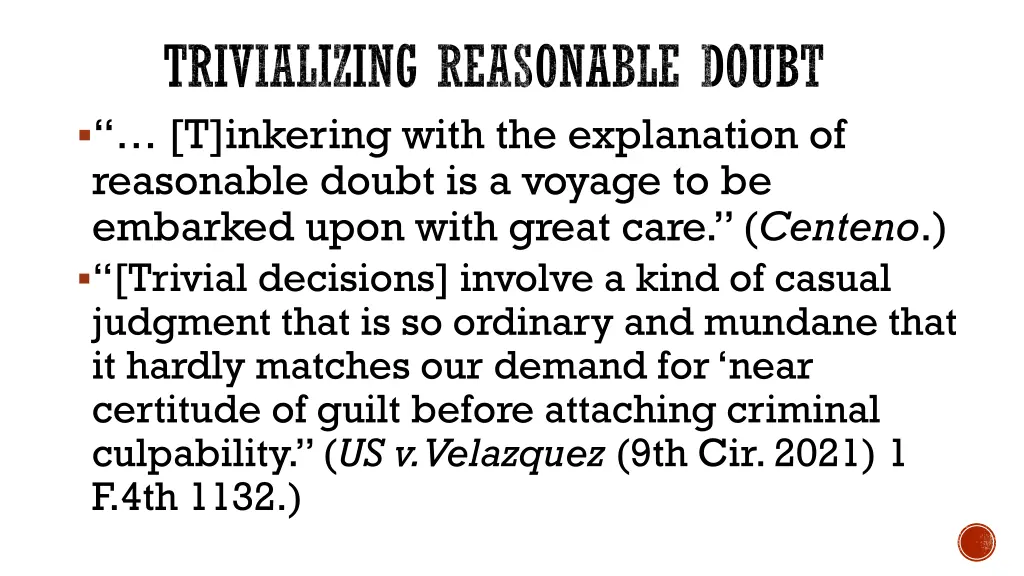 trivializing reasonable doubt t inkering with