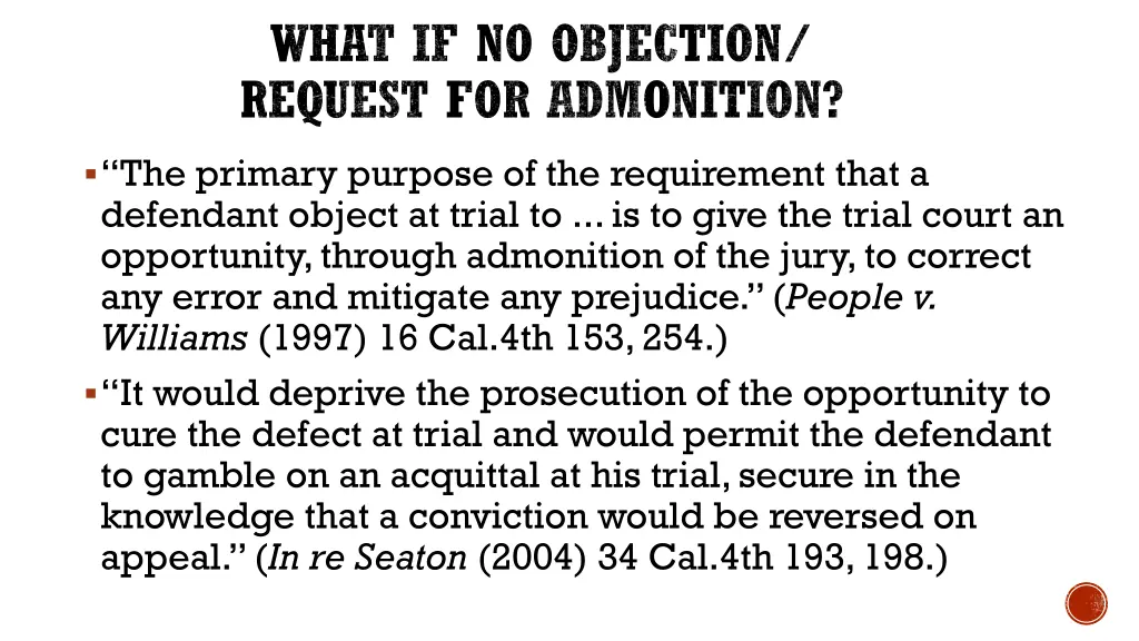 what if no objection request for admonition 2