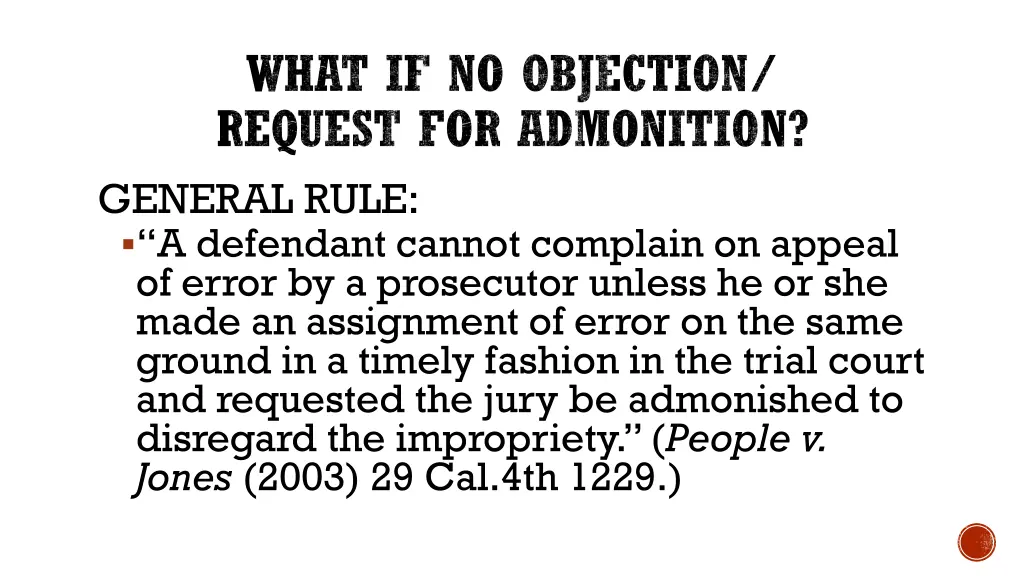 what if no objection request for admonition