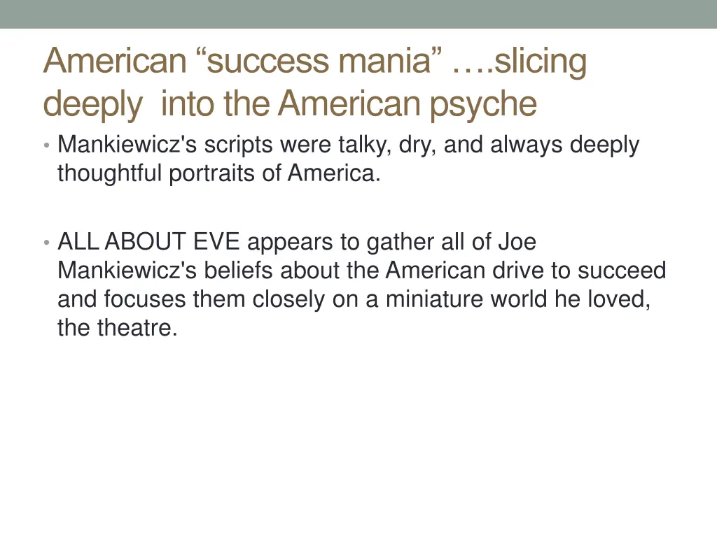 american success mania slicing deeply into