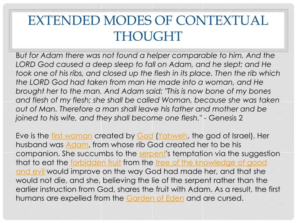 extended modes of contextual thought