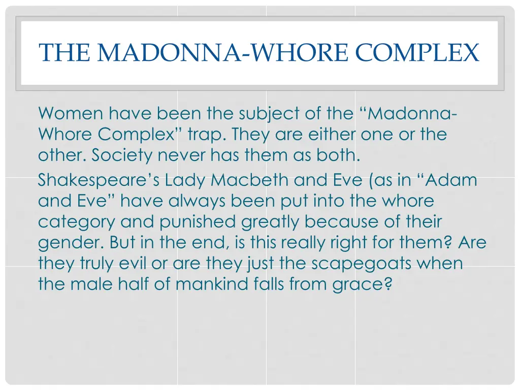 the madonna whore complex