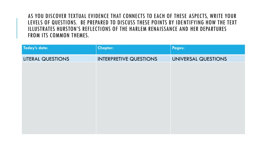 as you discover textual evidence that connects