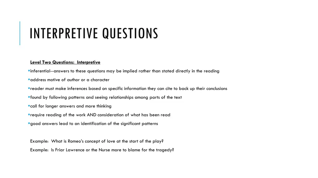 interpretive questions