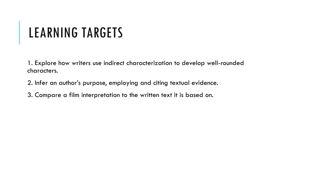 learning targets