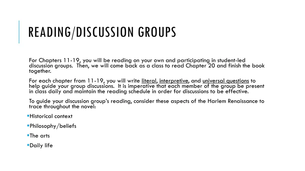 reading discussion groups