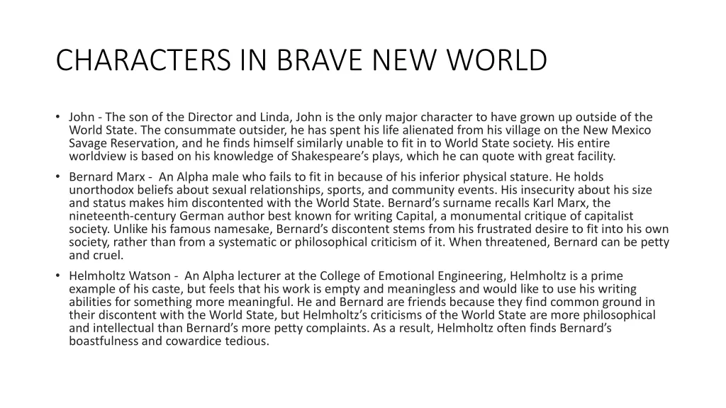 characters in brave new world