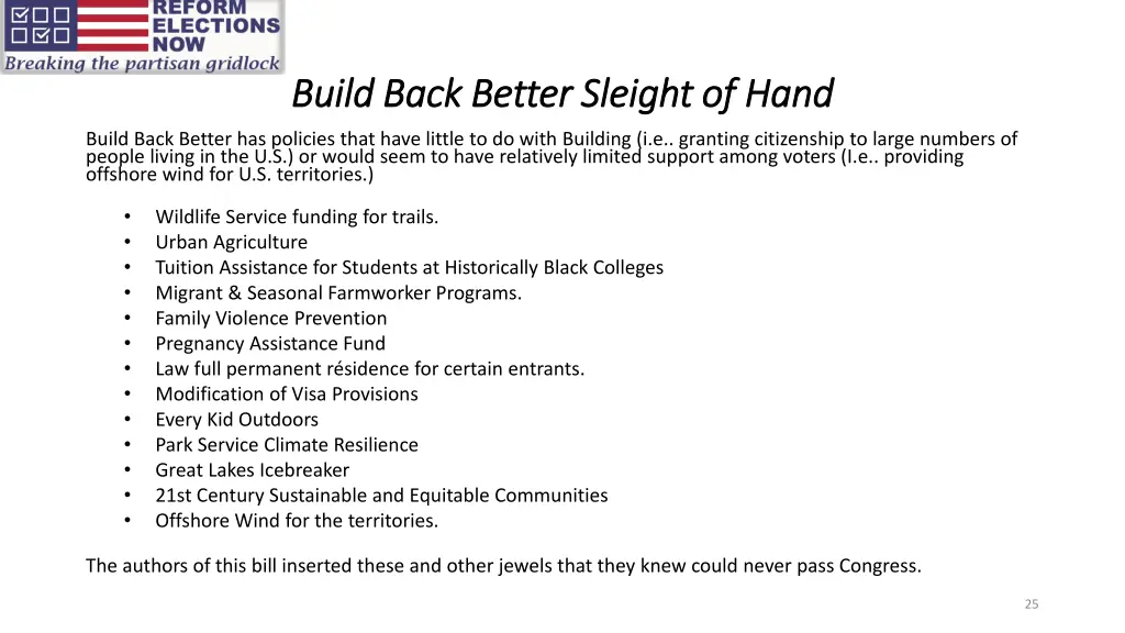 build back better sleight of hand build back