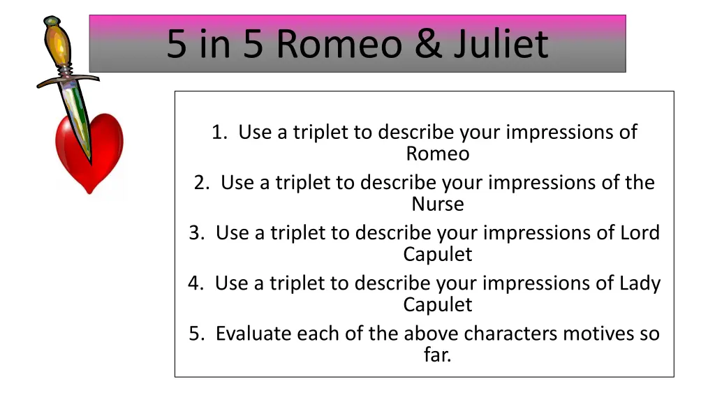 5 in 5 romeo juliet 13