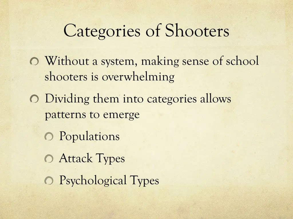 categories of shooters