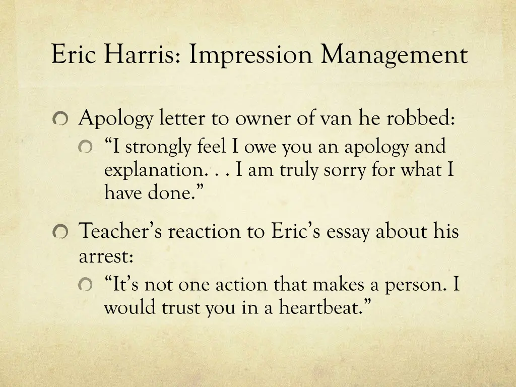 eric harris impression management 1