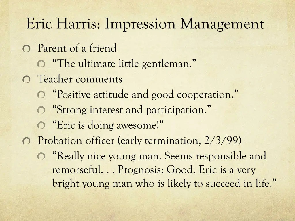 eric harris impression management 2