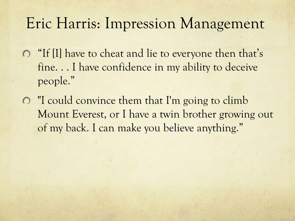 eric harris impression management