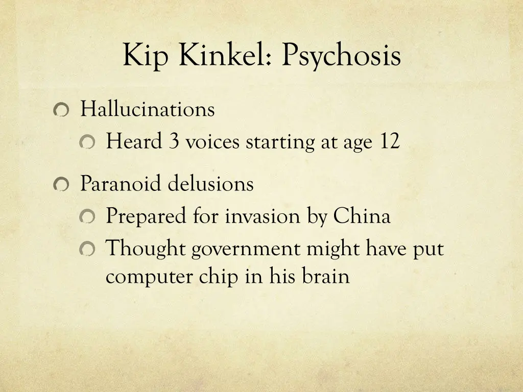 kip kinkel psychosis