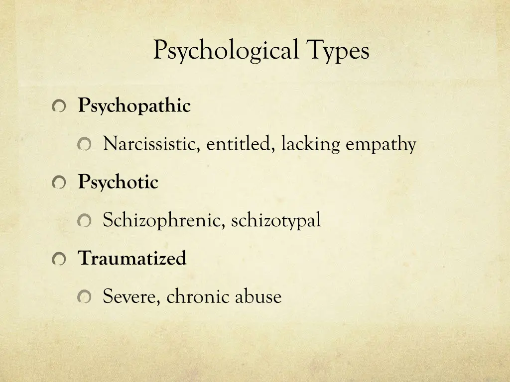 psychological types