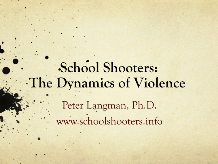 school shooters the dynamics of violence