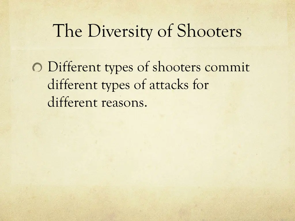 the diversity of shooters