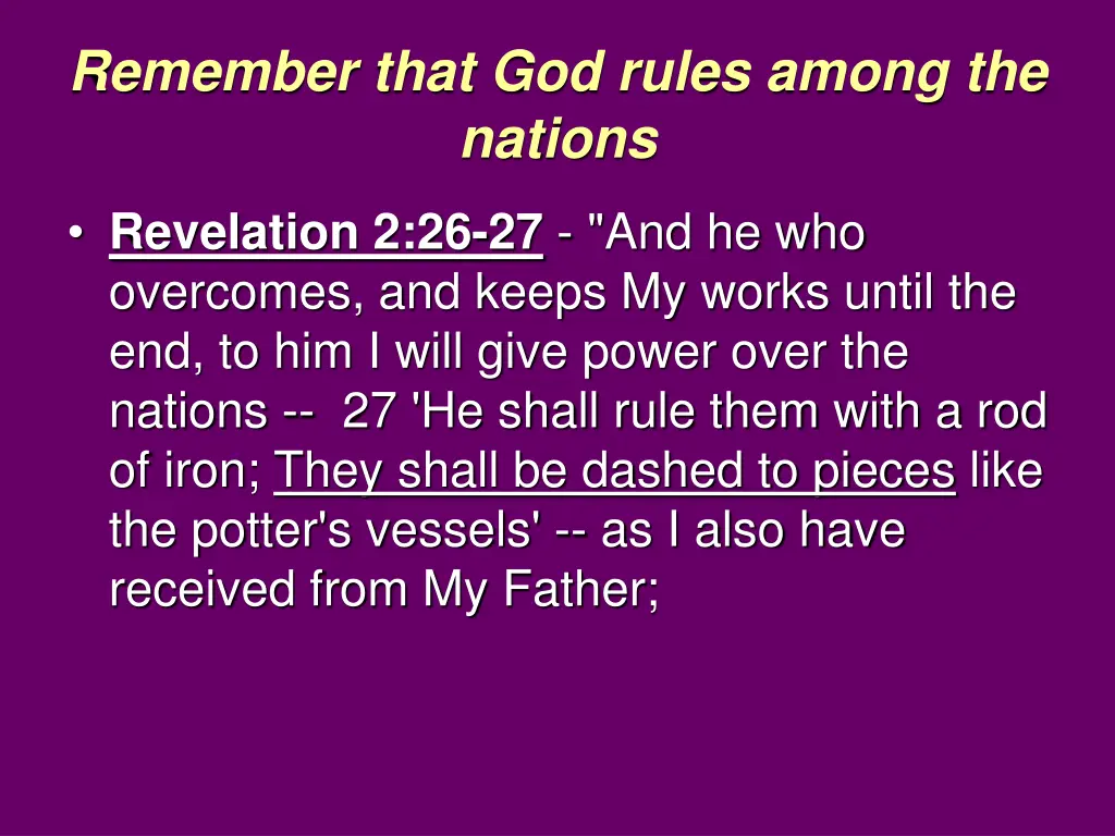 remember that god rules among the nations 1