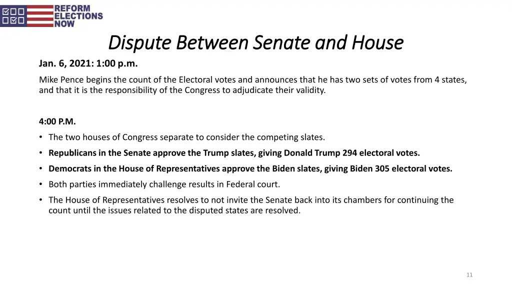 dispute between senate and house dispute between