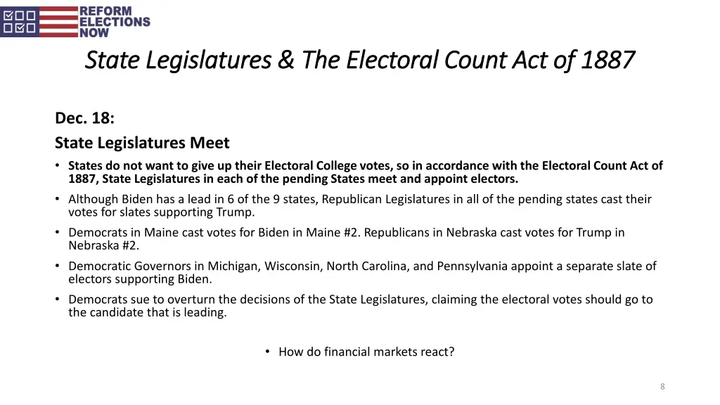 state legislatures the electoral count