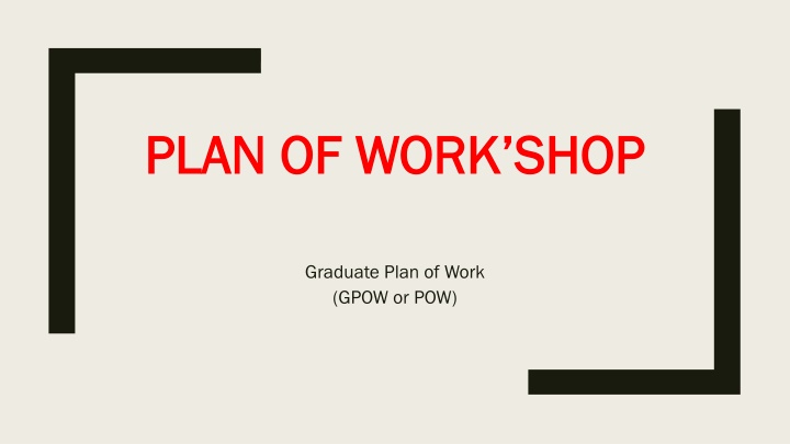 plan of work shop plan of work shop