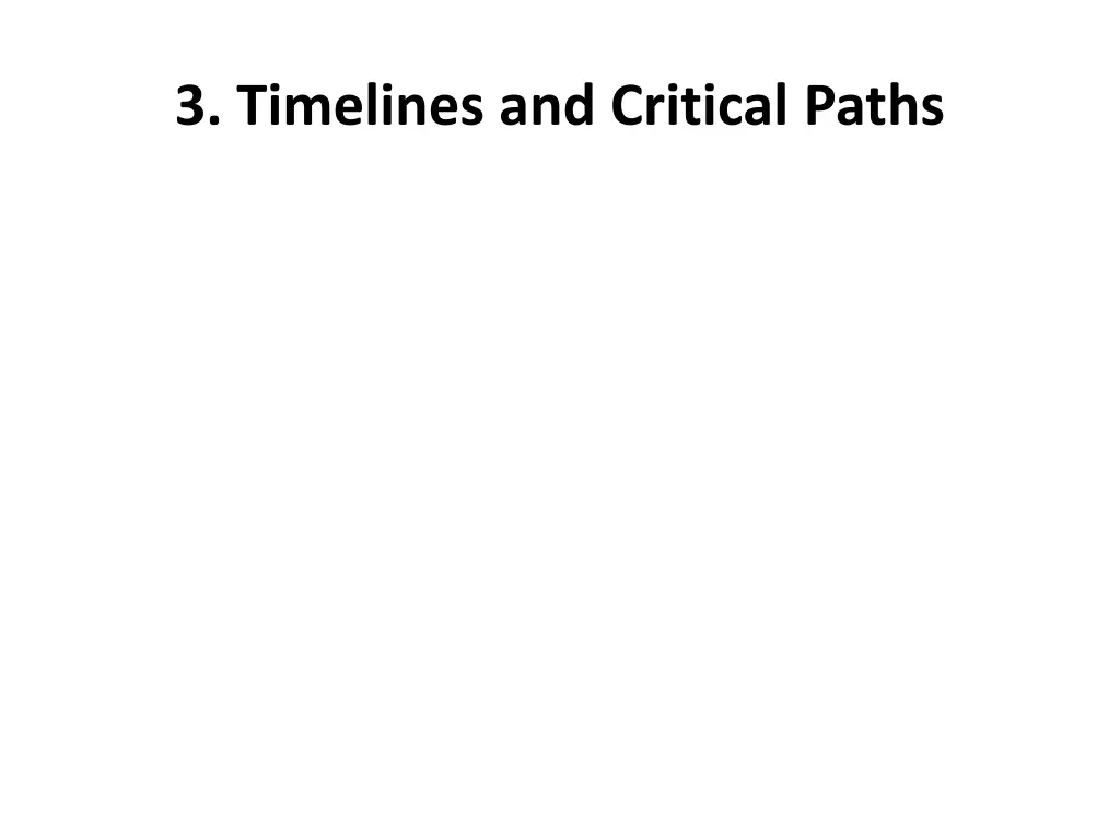 3 timelines and critical paths