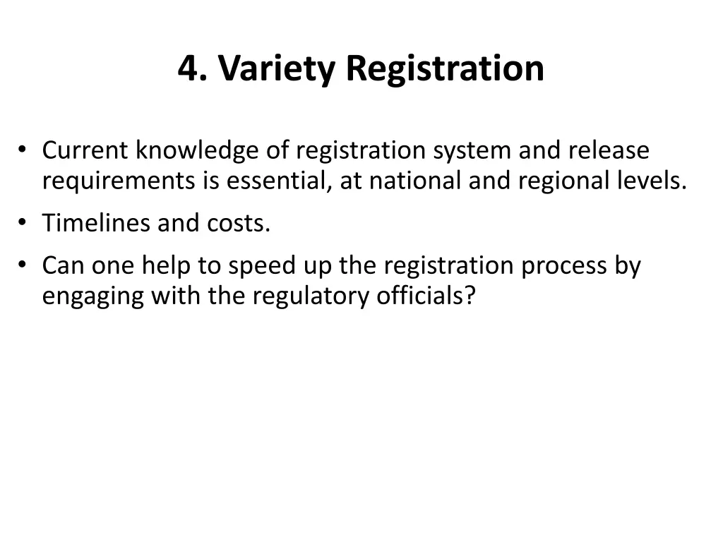 4 variety registration