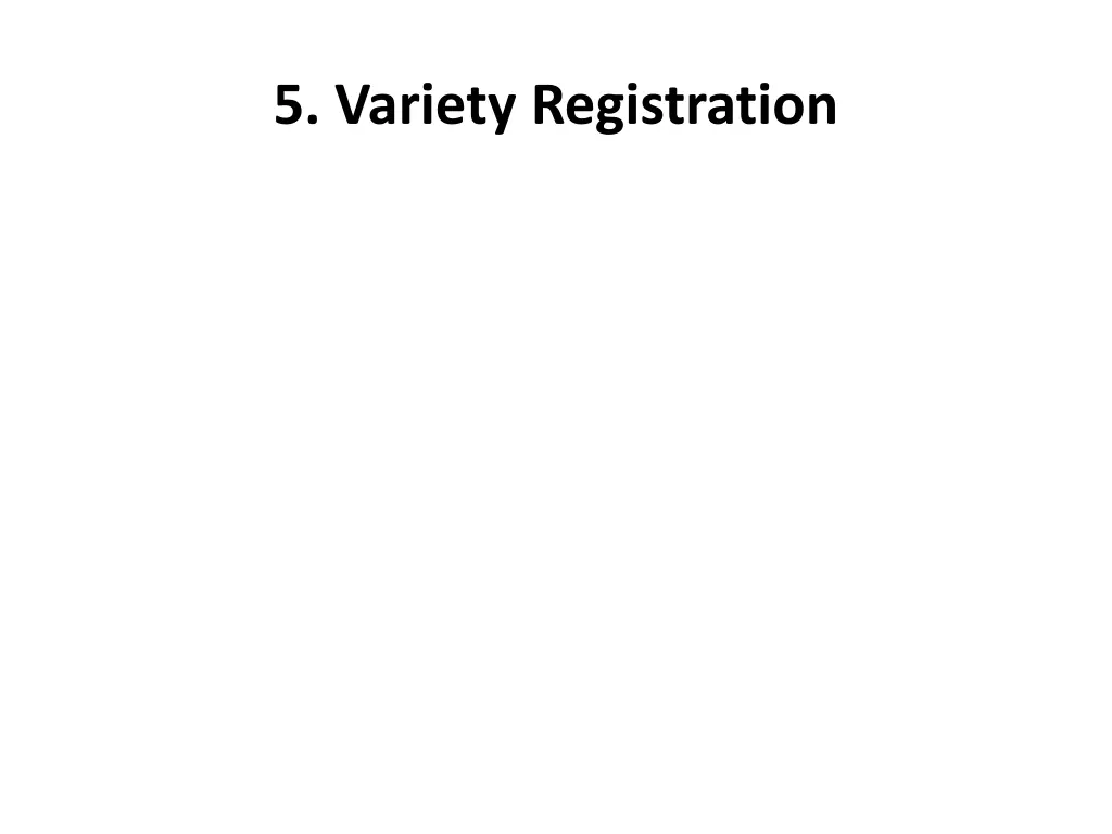 5 variety registration