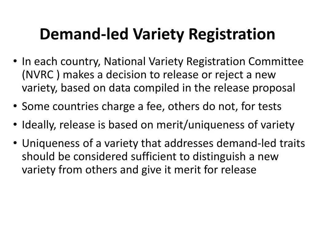 demand led variety registration 1