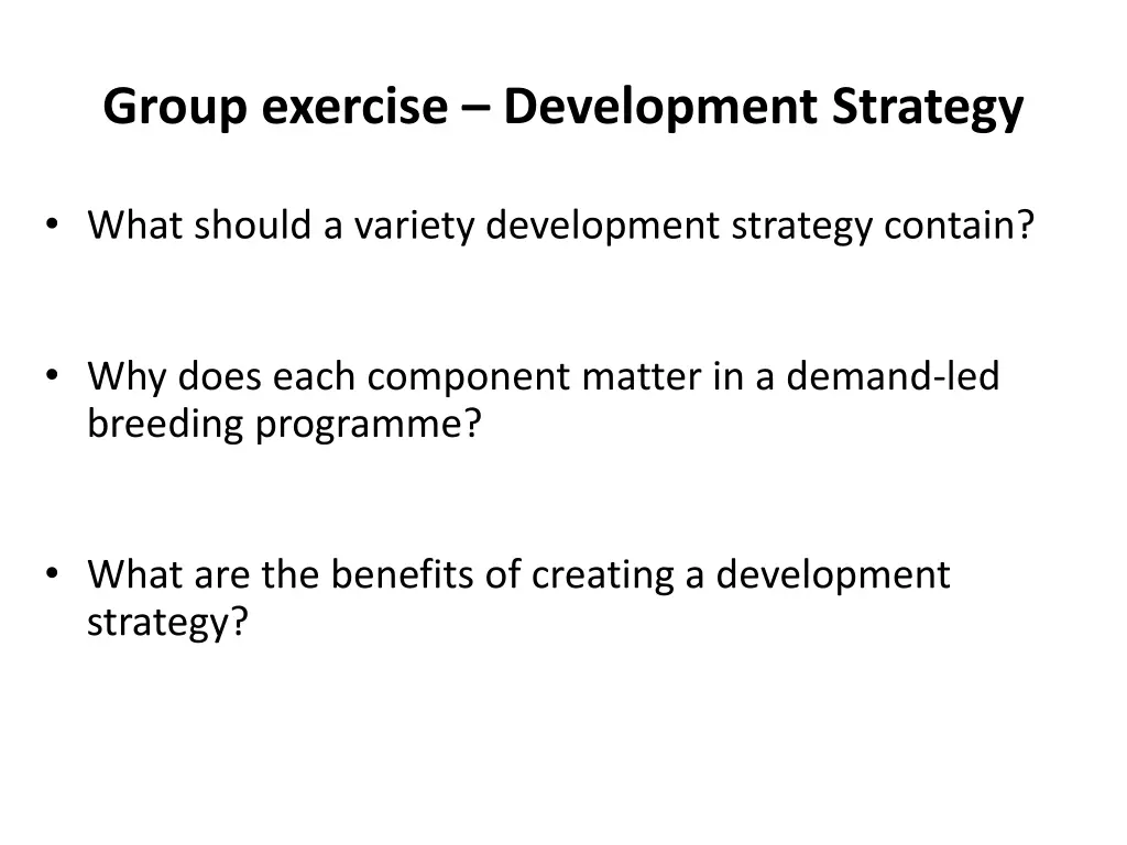 group exercise development strategy