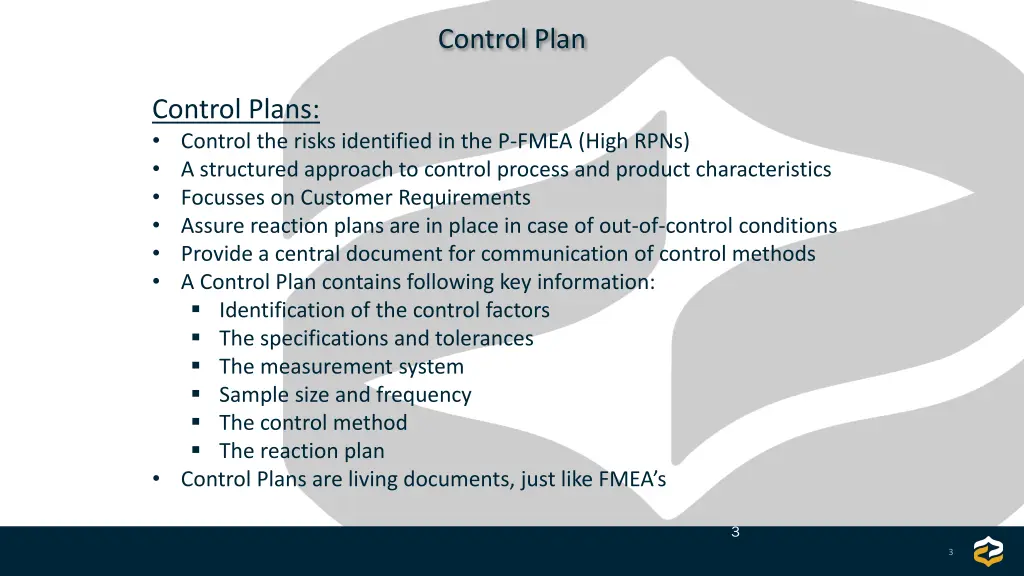 control plan 1