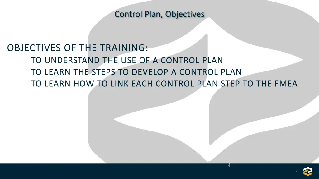 control plan objectives