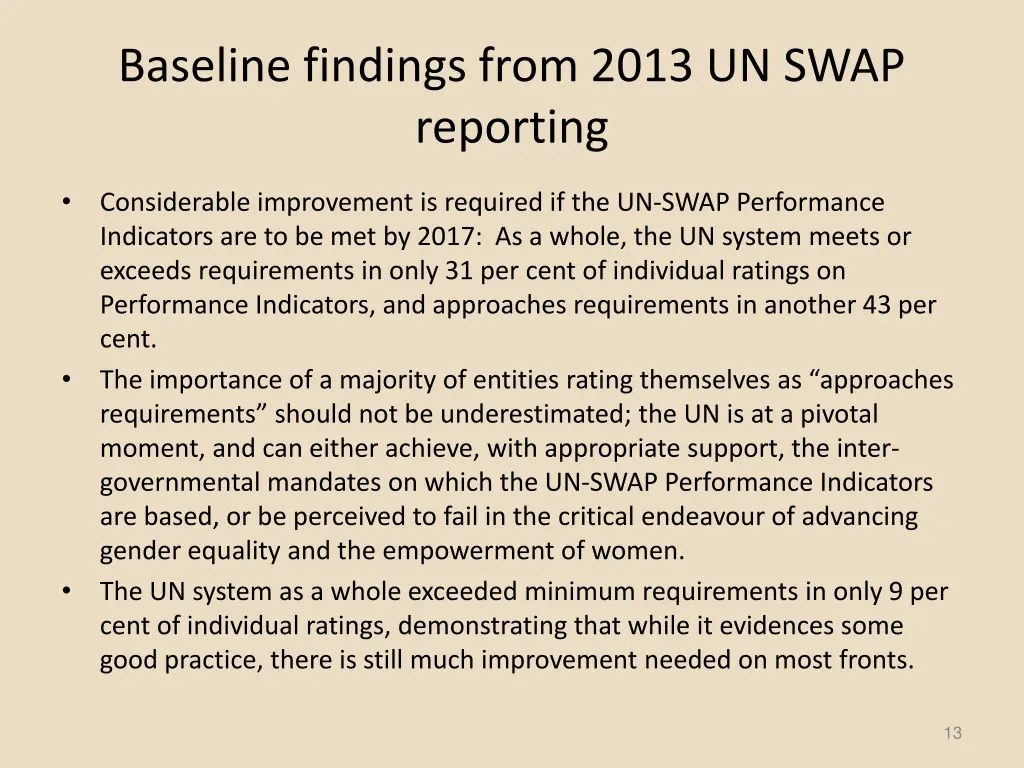 baseline findings from 2013 un swap reporting