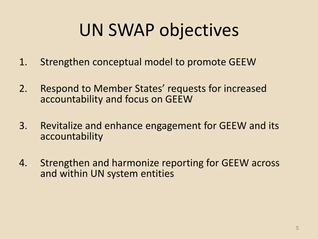 un swap objectives