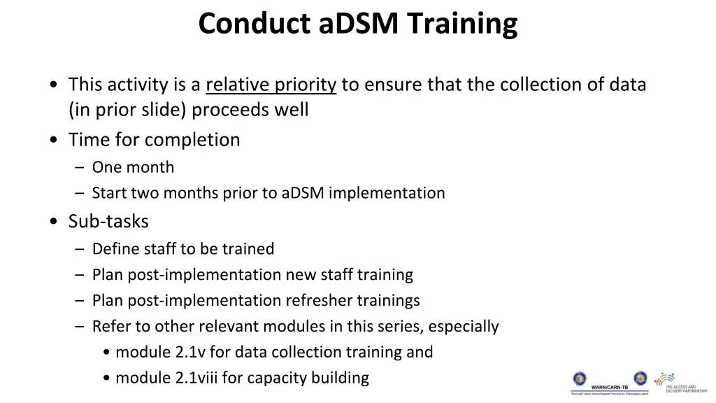 conduct adsm training