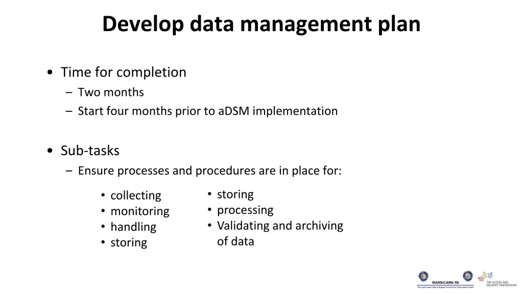 develop data management plan