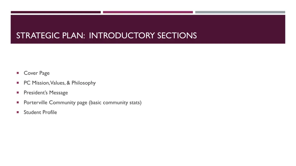 strategic plan introductory sections