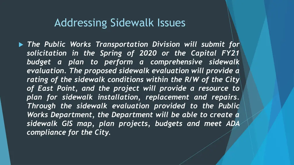 addressing sidewalk issues