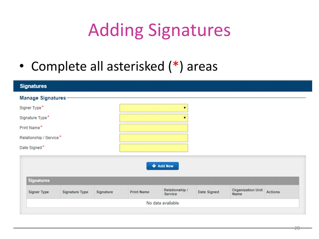 adding signatures 1