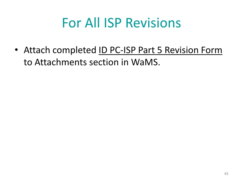 for all isp revisions