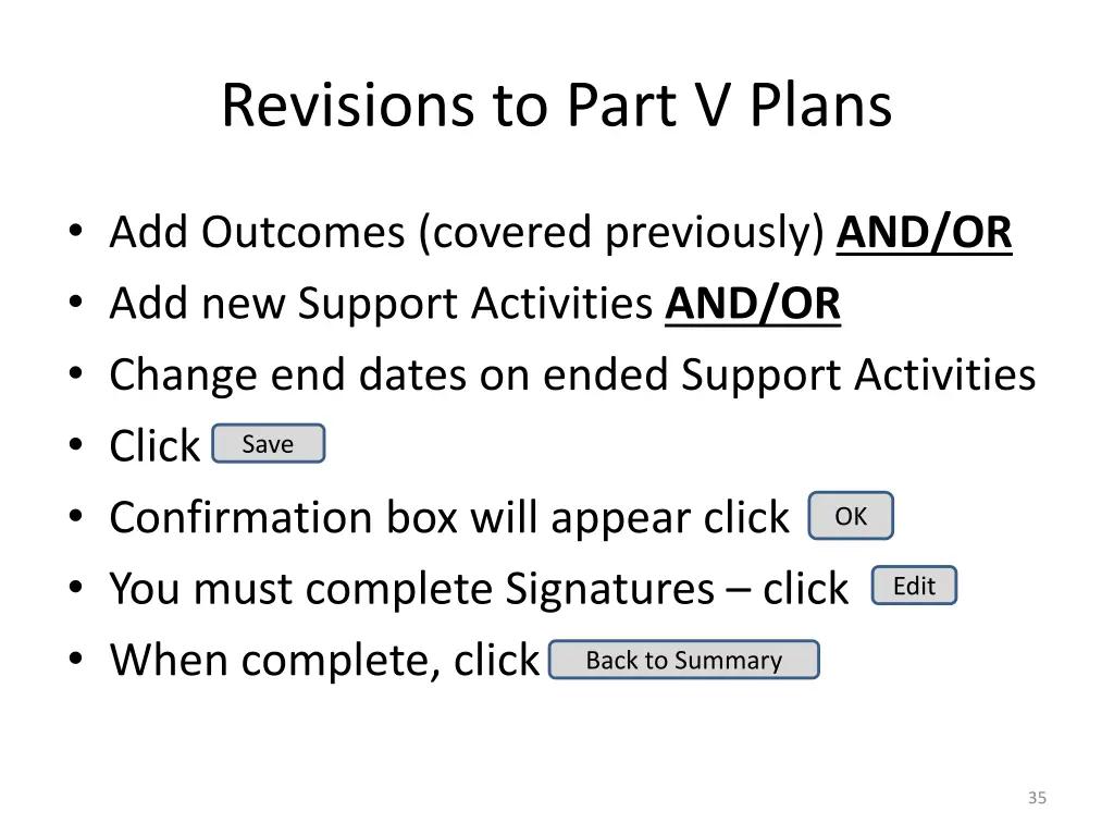 revisions to part v plans 2