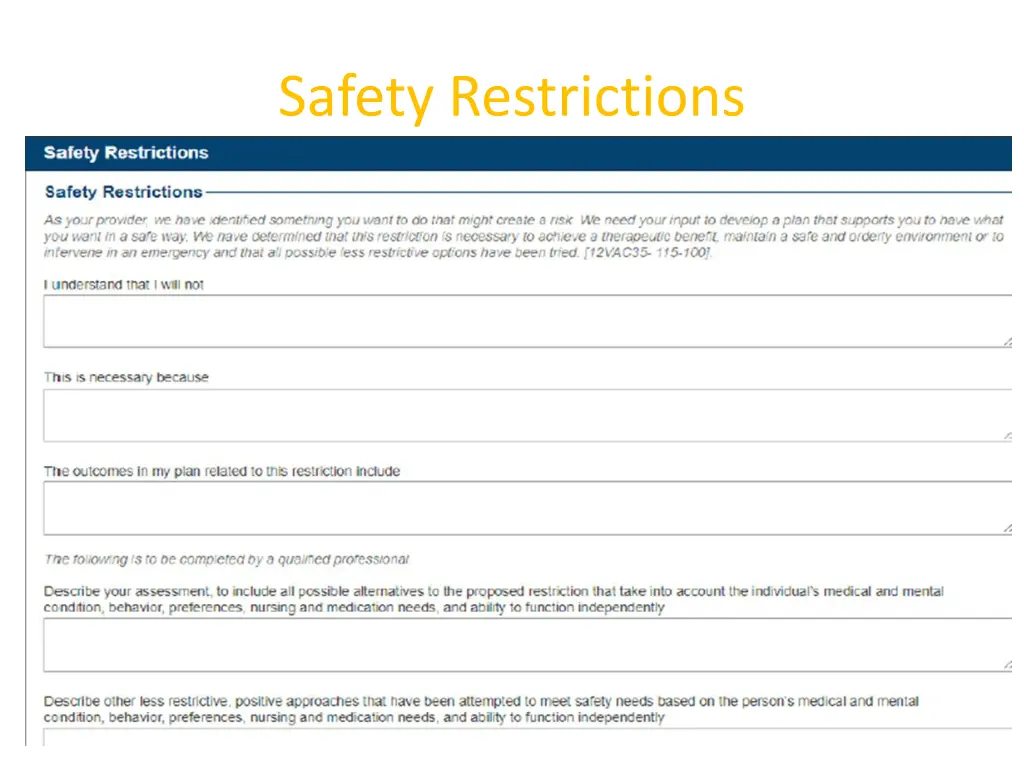 safety restrictions 1