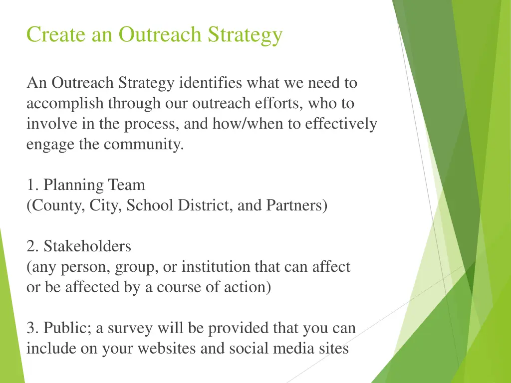 create an outreach strategy